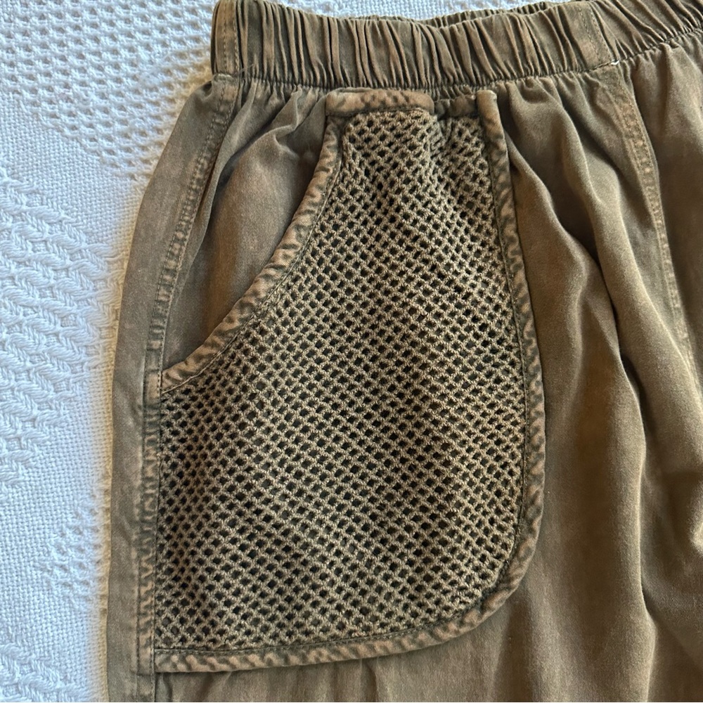 Y2K Gorpcore Utility Pants-Embroidered Patchwork Mesh Pockets-Earthy Brown-M - Picture 7 of 12